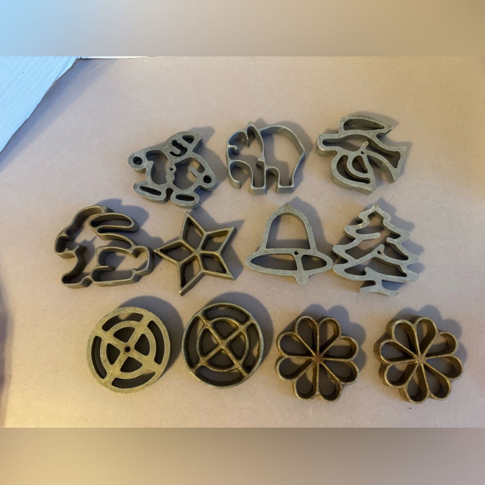 Vintage Metal Cookie Cutters or Mold Set